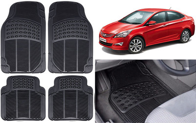 Auto Kite Rubber, PVC Standard Mat For  Hyundai Fluidic Verna 4S(Black)