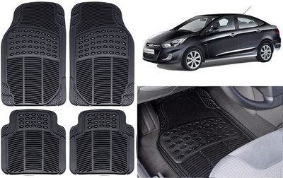 Auto Kite Rubber, PVC Standard Mat For  Hyundai Verna Fluidic(Black)