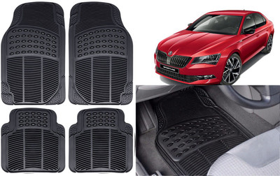 Auto Kite Rubber, PVC Standard Mat For  Skoda Superb(Black)