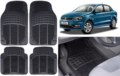 Auto Kite Rubber, PVC Standard Mat For  Volkswagen Ameo(Black)