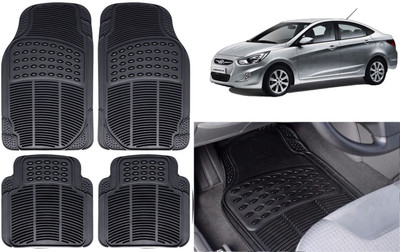 Auto Kite Rubber, PVC Standard Mat For  Hyundai Verna Fluidic(Black)