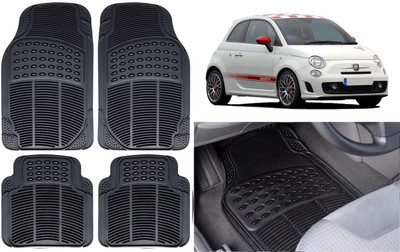 Auto Kite Rubber, PVC Standard Mat For  Fiat 500 Abarth(Black)