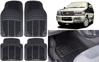 Auto Kite Rubber, PVC Standard Mat For  Chevrolet Tavera(Black)