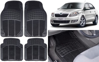 Auto Kite Rubber, PVC Standard Mat For  Skoda Rapid(Black)