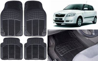 Auto Kite Rubber, PVC Standard Mat For  Skoda Fabia(Black)
