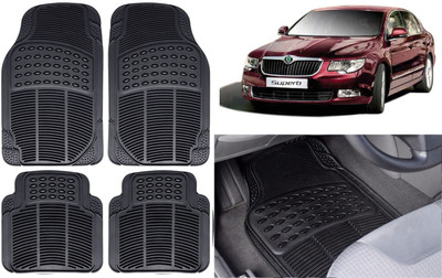Auto Kite Rubber, PVC Standard Mat For  Skoda Superb(Black)
