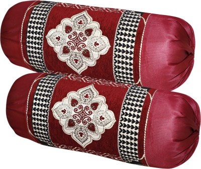 Antique Homz Chenille Bolsters Cover(Pack of 2, 40 cm*75 cm, Maroon)