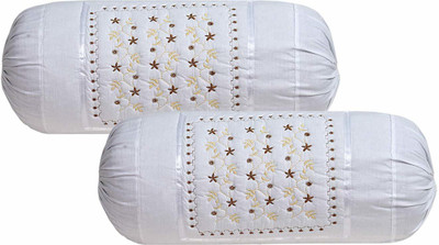Harshita Creation Cotton Bolsters Cover(80 cm*40 cm, Pack of 2, White)