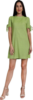kuber studio Women Shift Light Green Dress