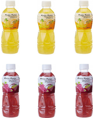 Mogu Mogu Orange and Grape Juice with 25 % Nata De Coco (Pack of 6)(6 x 50 ml)