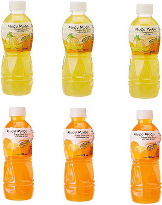Mogu Mogu Pinapple and Orange Juice with 25 % Nata De Coco (Pack of 6)(6 x 50 ml)