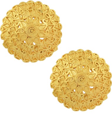 MissMister Gold plated Handmade Rasrawa Wati shape Fashion Bigsize Stud earring Women Traditional Brass Stud Earring