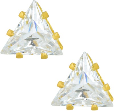 MissMister Gold plated Triangle CZ Fashion stud earrings Women Cubic Zirconia Brass Stud Earring
