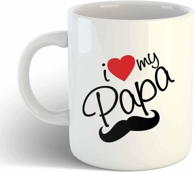 Artscoop Father’s Day Gifts for Dad - Funny Coffee, I Love My Papa Unique Gag Gift Idea for Him from Daughter, Son 11oz Ceramic Coffee Mug(325 ml)