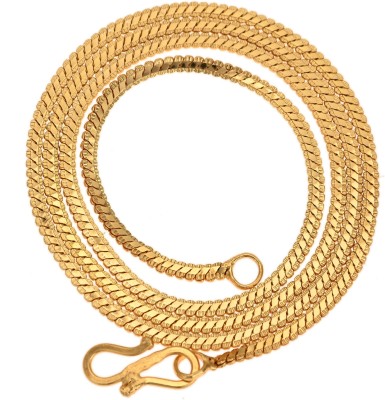 AanyaCentric Gold Plating Neck Chain For Men Boys Women Girls Trendy Fancy Stylish Mala Jewellery Gold Like Golden Shining Gold-plated Plated Brass Chain