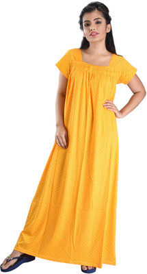 Piyali's Creation Women's Women Nighty(Yellow)