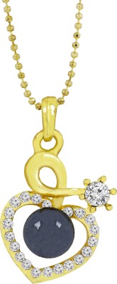 ZIVOM Heart CZ Gold-plated Cubic Zirconia Brass Pendant Set