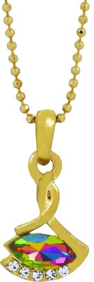 the jewelbox Rainbow Gold-plated Cubic Zirconia Brass Pendant Set