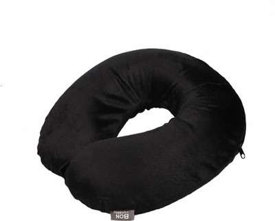 PUMPUM Foam Solid Travel Pillow Pack of 1(Black)