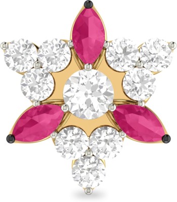 PC Jeweller The Turyana Yellow Gold 18kt Diamond, Ruby Stud Earring