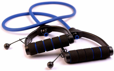 Leosportz Adjustable Rubber Stretching with Adjustable Foam Handle with carry Bag Resistance Tube(Blue)