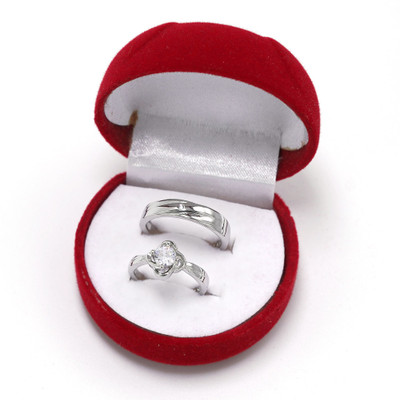 BlueShine Adjustable Couple Ring for lovers in Silver valentine gift proposal Finger Rings Alloy Cubic Zirconia Rhodium Plated Ring Set