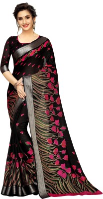 Hensi sarees shop Self Design, Color Block Bollywood Cotton Jute Saree(Black)