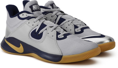 Nike FlyBy Mid Basketball Shoes For MenGrey Navy