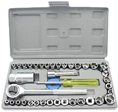 Om Enterprise 40 in 1 Pcs Wrench Tool Kit & Screwdriver and Socket Set Single Sided Rachet Wrench Socket Set(Pack of 1)