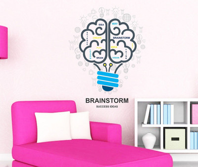 Wallzone 60 cm Brainstrom Removable Sticker(Pack of 1)