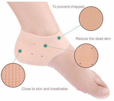 Melodeum Heel Socks Silicone Heel anti-Crack Sets Heel Support Heel Support 09 Heel Support(Orange)