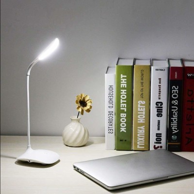Ziggy Flexible USB Led Desk Lamps/Table Lamp Study Reading Lamp USB Rechargeable Led Touch Led Lamp - White Table Lamp(21 cm, Grey)