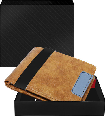 SIMONE ENTERPRISE Men Orange, Blue Genuine Leather Wallet(3 Card Slots)