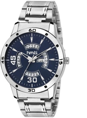 HMTI HM-8059 Blue Stainless Steel Strap Day and Date Functioning Boys Analog Watch  - For Men