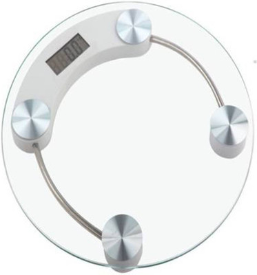 Navsatmbh Weight Machine 8mm Round Glass Weighing Scale (Transparent) Weighing Scale(White)