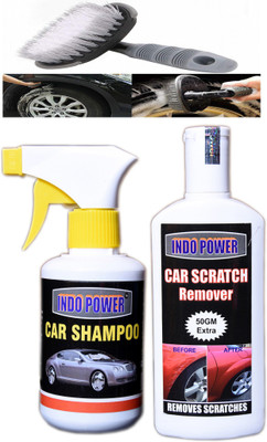 INDOPOWER TOP524-CAR SHAMPOO GUN 250ml.+SCRATCH REMOVER 200gm.+All Tyre Cleaning Brush Car Washing Liquid(550 ml)