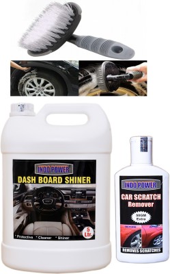 INDOPOWER TOP613-DASHBOARD SHINER 5ltr+ Scratch Remover 200gm.+All Tyre Cleaning Brush Car Washing Liquid(5300 ml)