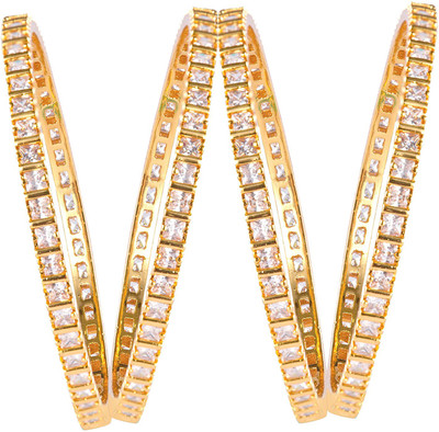 JSD Alloy Gold-plated Bangle(Pack of 4)