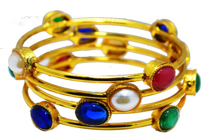 JSD Alloy Gold-plated Bangle Set(Pack of 4)
