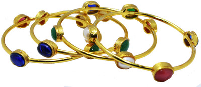 JSD Alloy Gold-plated Bangle Set(Pack of 4)