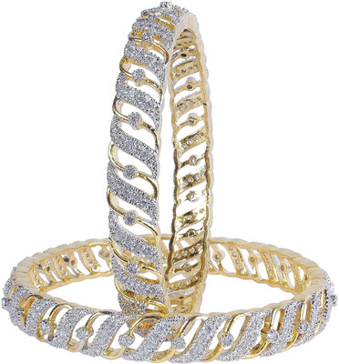 JSD Alloy Gold-plated Bangle Set(Pack of 2)