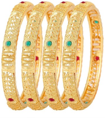 JDX Metal Gold-plated Bangle Set(Pack of 4)