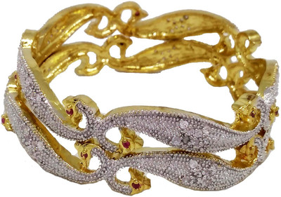 JSD Alloy Gold-plated Bangle Set(Pack of 2)