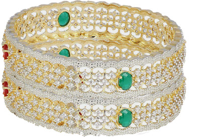 JSD Alloy Gold-plated Bangle Set(Pack of 2)