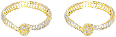 JSD Alloy Gold-plated Bangle Set(Pack of 2)