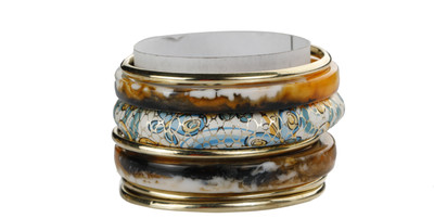 JSD Alloy Gold-plated Bangle Set(Pack of 8)
