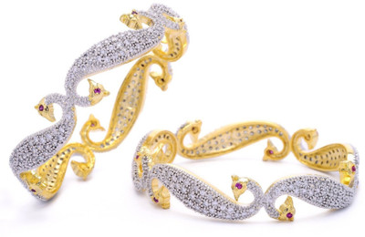 JSD Alloy Gold-plated Bangle Set(Pack of 2)