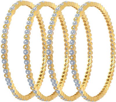 JSD Alloy Gold-plated Bangle Set(Pack of 4)