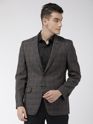 Raymond Solid Bandhgala Formal Men Blazer(Grey)