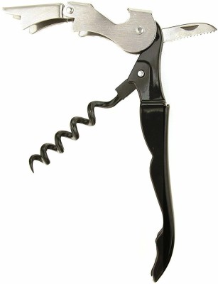 Gabbar Knife Style with Bottle Opener ™ Stainless Steel Wine Cork Screw, Sommelier Knife Style with Bottle Opener and Foil Cutter, The Economy Choice of Waiters and Bartenders Bottle Opener(Pack of 1)